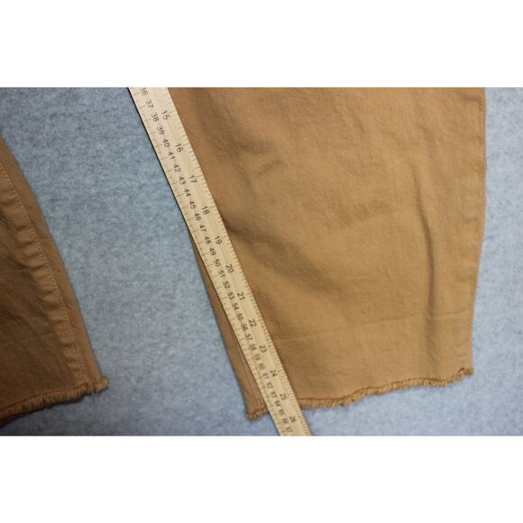 Torrid Button Up Camel Jeans Size 24Reg Fray leg - Picture 5 of 9